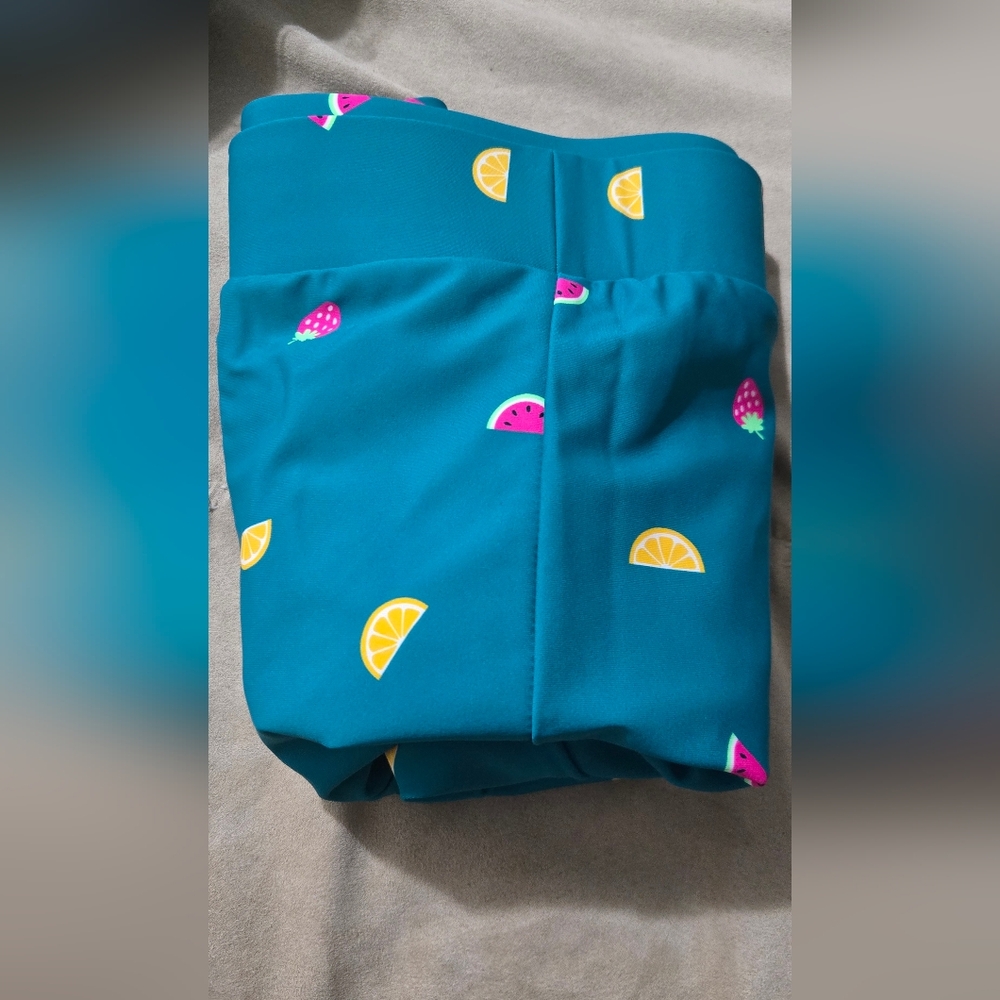 NWOT BOTTOMS ONLY Torrid Teal Fruit Print Swim Bottoms Size 1 - Picture 8 of 8